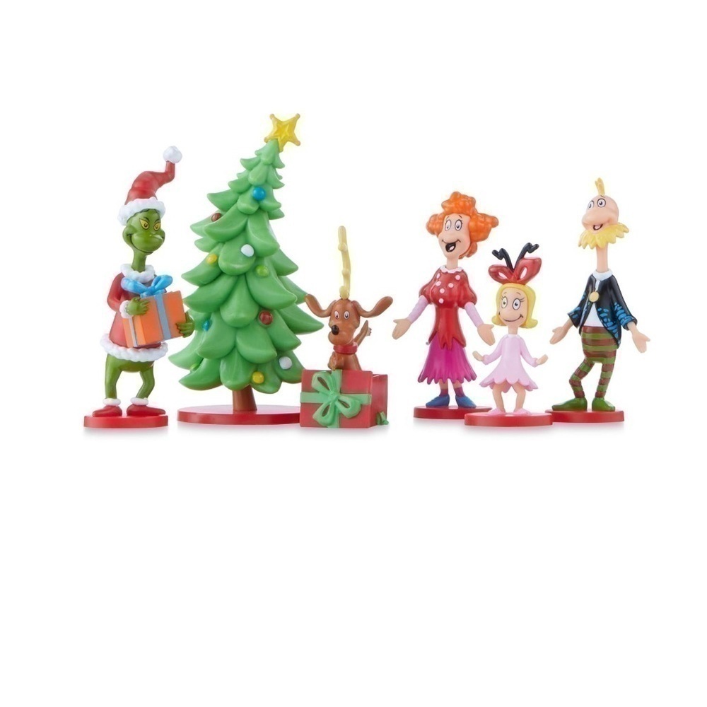 Grinch Collectible Figure Set Kids Toy NEW Dr. Seuss Cindy Lou Who Max Christmas